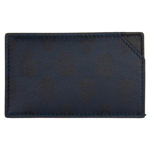 Navy Skull Print Slim Card Holder